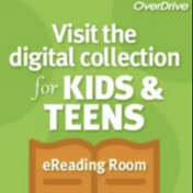 image of open book with words digital collection for kids and teens